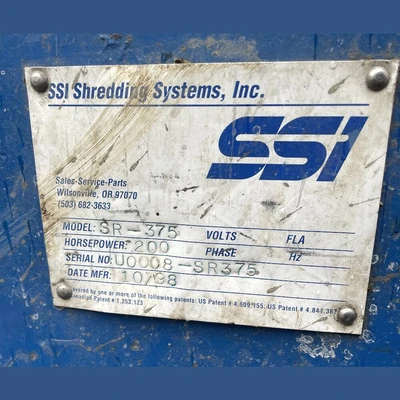 USED SSI SHREDDING SYSTEMS, INC. SR-375