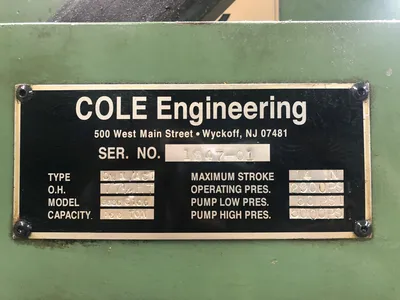 USED COLE ENGINEERING COLE ENGINEERING 5030 C 100 PRESS