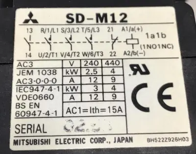 Used MITSUBISHI SD-M12 PLC Contactors Michigan US | Ideal Machinery #1318685