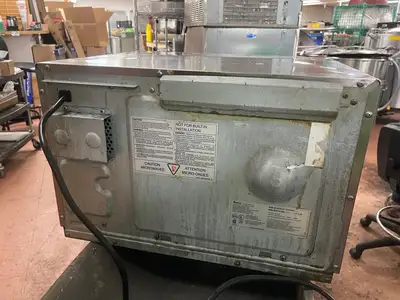Used Amana Used Amana RFS12SW2A Commercial 1200W Stainless Microwave 120V Restaurant Small Appliances Illinois US | Falcon Restaurant Supply #1375716