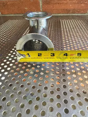 Used 3 WAY STAINLESS STEEL KF 50 NIPPLE VACUUM FITTING Valves/Fittings California US | Equipment Lab #1317048