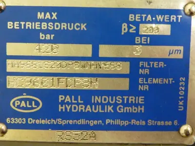 USED PALL INDUSTRIAL HC9601FDP8H