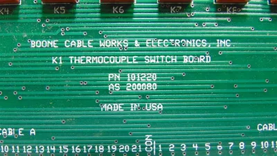 Boone Cable Works & Electronics 101220 K1 Thermocouple Switch Board 200080 Used