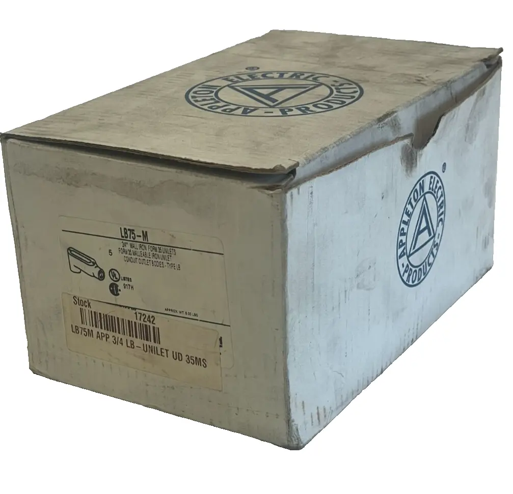 NEW APPLETON ELECTRIC LB75M 3/4" CONDUIT OUTLET BODIES