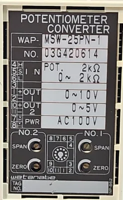 Watanabe WSW-25PN-1 POTENTIOMETER CONVERTER. 4C-22