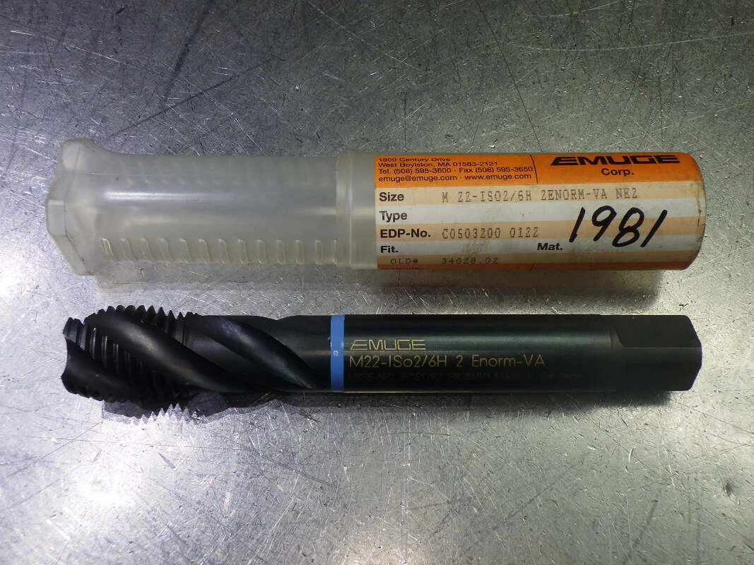 Emuge M22x2.5 4 Flute HSS Machine Tap .566" Shank C0503200.0122 (LOC1401A)