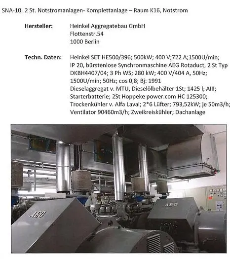 Used 1991 HEINKEL AGGREGATEBAU HE500/396; 500 KW; 400 V; 722 A; 1500 RPM Power Sources DE | UCY Industrial GmbH #385881