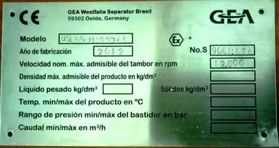 (3) Westfalia OSE 5-0136-037/5 fuel oil purifiers, SS.