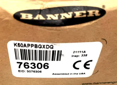 NEW BANNER ENGINEERING K50APPBGXDQ PUSHBUTTON 76306