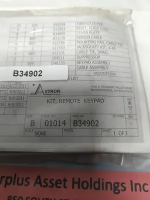 New | in-Stock AVTRON B34902 Miscellaneous Equipment (Electrical & Power) | Surplus Asset Holdings #1192257