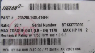 NEW DODGE 23A20L14SL414FH GEAR REDUCER 20:1