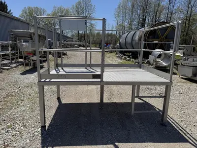 USED CUSTOM DESIGNED & MANUFACTURED STAINLESS STEEL OPERATORS PLATFORM