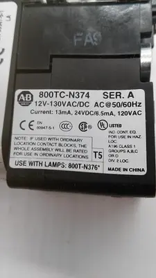 Used ALLEN-BRADLEY ALLEN-BRADLEY CONTROL BUTTON 800TC-N374 SER.A Misc Electrical & Power Parts | ND Industrial Surplus #1212021