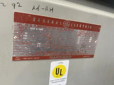 30 KVA GE  480-240 VOLT 3-PHASE ELECTRIC TRANSFORMER: STOCK #19165