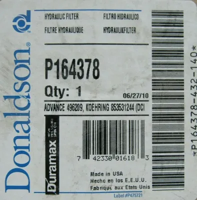 NEW DONALDSON P164378 HYDRAULIC FILTER