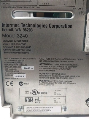Intermec EasyCoder 3240 Label Printer 120V Thermal Barcode Serial Parallel