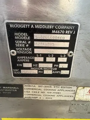 Used BLODGETT MT1820E Restaurant Equipment (Miscellaneous) Florida US | BAM Discount Restaurant Equipment #1269664
