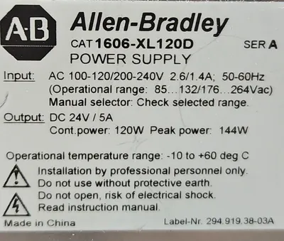 Allen-Bradley 1606XL120D Power Supply. 4D-17