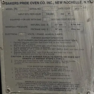 USED BAKERS PRIDE 816Y800