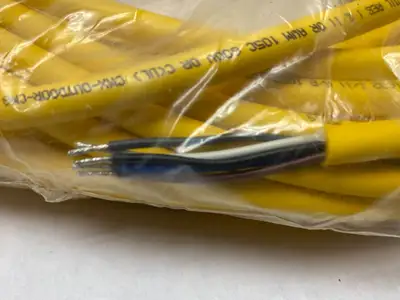 USED TURCK, COGNEX SINGLE ENDED CONNECTION CORDSET BREAKOUT CABLE IVSL-5PM12-15