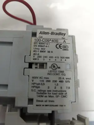 Used ALLEN-BRADLEY 100-C09*400 Miscellaneous Equipment (Electrical & Power) Ohio US | Surplus Asset Holdings #1466621