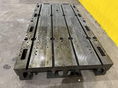 48" X 92" X 12" T-SLOTTED LAYOUT RISER TABLE / FLOOR PLATE: STOCK #19754