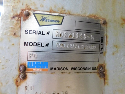 Used Warman _UNKNOWN_ Centrifugal Pumps Ohio US | Equipment Recovery Corp. #1331657