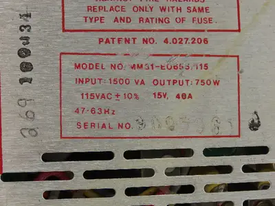 L & H Research MM31-EO655-115 Mighty-Mite Power Supply Conditioner 750W 15V 40A
