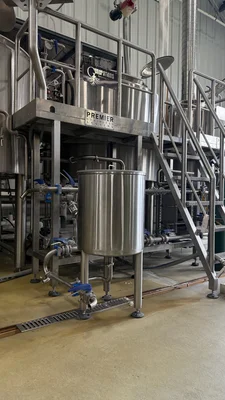 20bbl Premier Stainless Brewhouse: MT, MLT, BK, Work Platform w/Stairs, Wort Grant, Water/Glycol Pre-Chiller & HX
