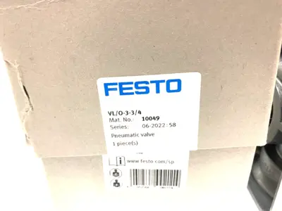 New | in-Stock Festo Pneumatic Valve 3/2-Way Monostable 3/4" Ports Solenoid Valves Michigan US | Maverick Industrial Sales #1392902