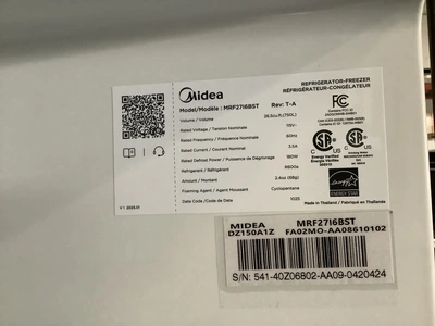 Used MIDEA MRF2716BST Refrigerators Michigan US | Miedema Asset Management Group #1320884