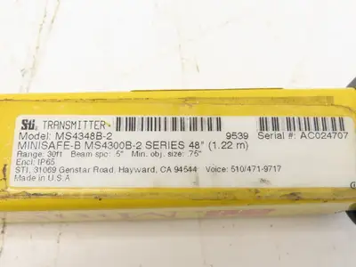 STI MS4348B-2 Light Curtain Transmitter MiniSafe-B 30' Range 48" Long