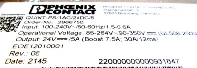 NEW PHOENIX CONTACT QUINT-PS/1AC/24DC/5 POWER SUPPLY 2866750 QUINTPS1AC24DC5