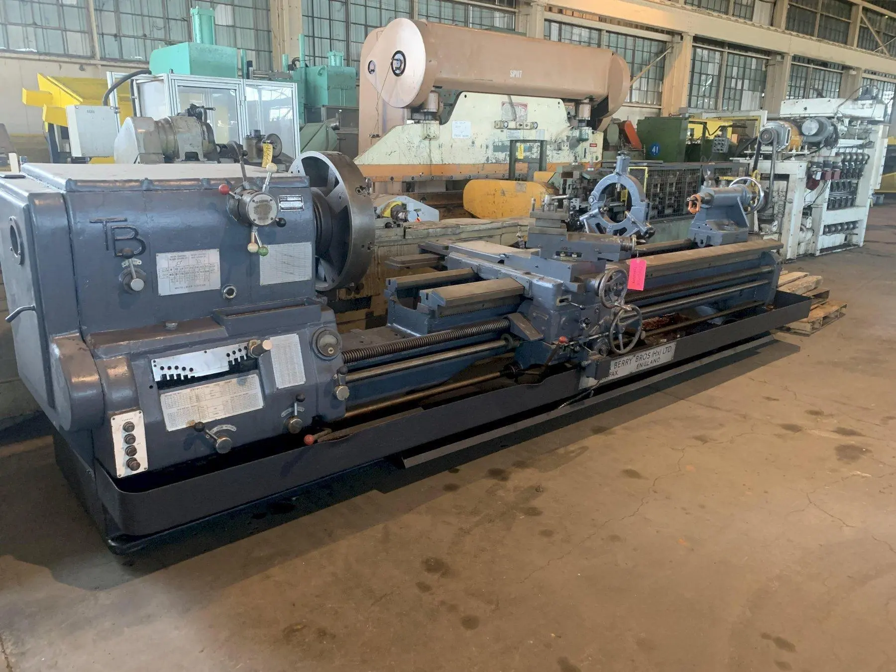27"/45" X 138" BINNS & BERRY ENGINE LATHE. STOCK # 0680624
