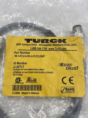 New | in-Stock TURCK TURCK RK 4.4T-0.6-RS 4.4T/CS12047 Sensors | ND Industrial Surplus #1214176