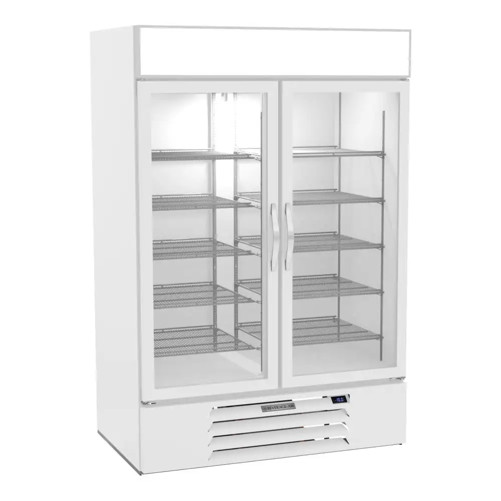 Beverage-Air MMR49HC-1-W 52" Marketmax® Two Section Glass Door Merchandiser - (2) Left/right Hinge Doors, White, 115v
