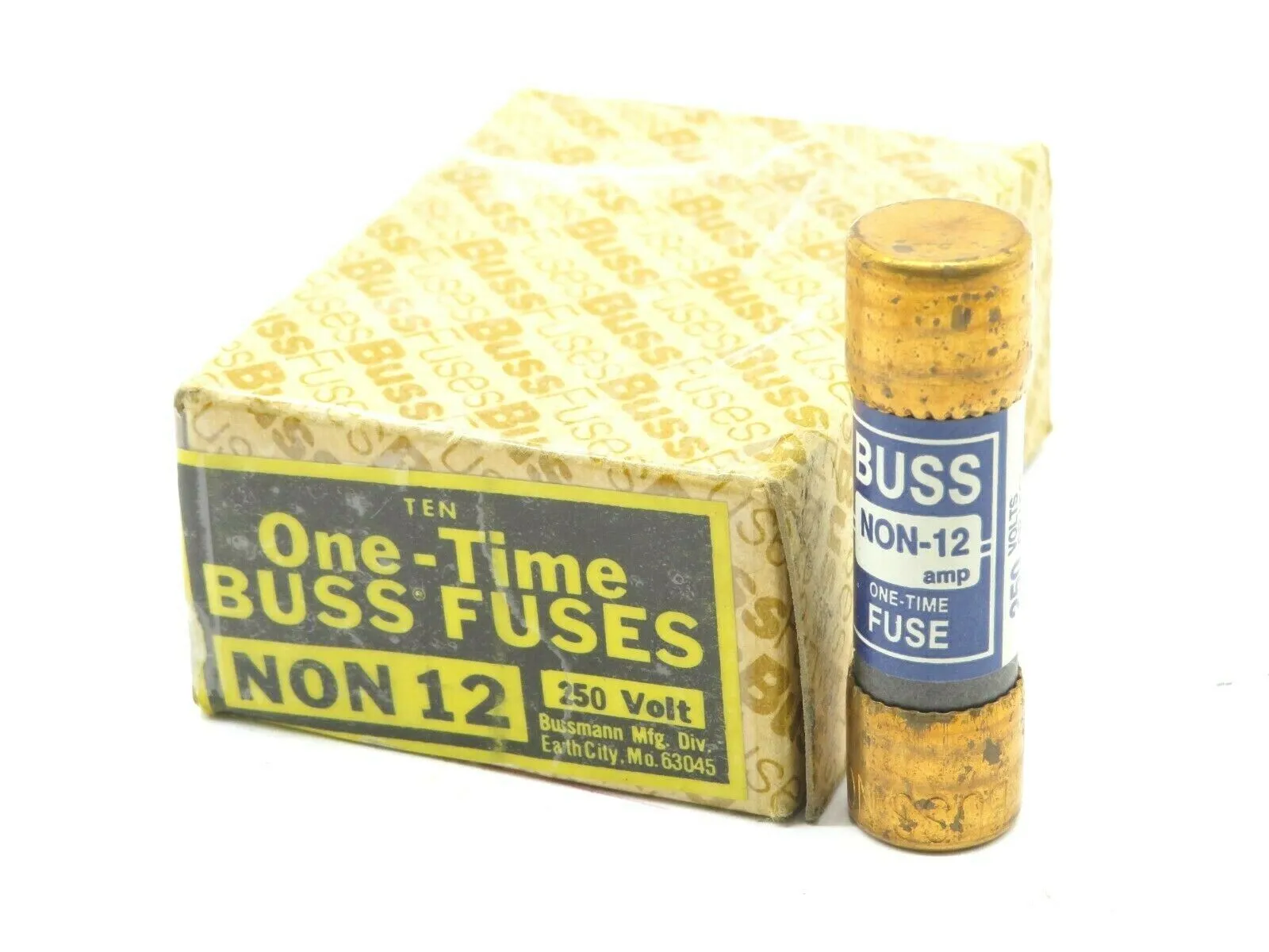 10 NEW BUSSMANN NON-12 ONE-TIME FUSES 250 V NON12