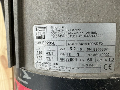 Used SINCRO EP2 95L PORTABLE GENERATOR Portable Generators Michigan US | Miedema Asset Management Group #1769233