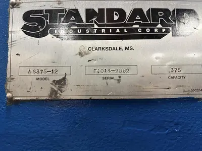 Used 2013 STANDARD INDUSTRIAL AS375-12 Power Squaring Shears (Inch) Arkansas US | SMF MACHINE TOOLS #1362717
