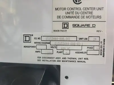 USED SQUARE D MODEL 6