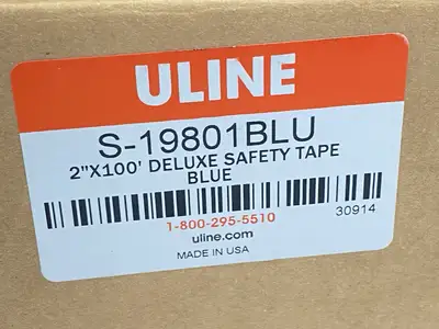 USED ULINE MIGHTY LINE DELUXE SAFETY TAPE 2" X 100' BLUE