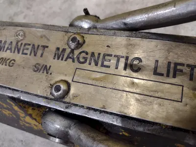2,200 LBS MAGNETIC LIFTER MODEL #WLL1000KG PERMANENT MAGNET CRANE ATTACHMENT: STOCK #23410