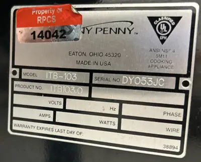 USED Henny Penny ITB-103