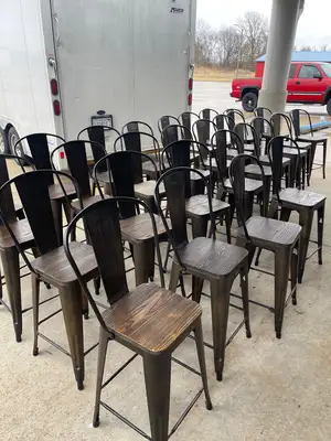 Used Dorel Used Dorel S004107 Counter Height Metal Stool Chair - SS291 Restaurant Front of House Furnishings Illinois US | Falcon Restaurant Supply #1375807