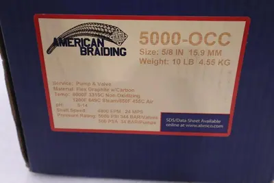 AMERICAN BRAIDING 5000-OCC Flex Graphite 5/8 IN - STOCK GF389