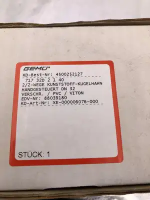 GEMÜ 717-32D-2-1-40 Dual Block 1-1/4″ PVC Safe Blocked Union Ball Valve DN32 NIB