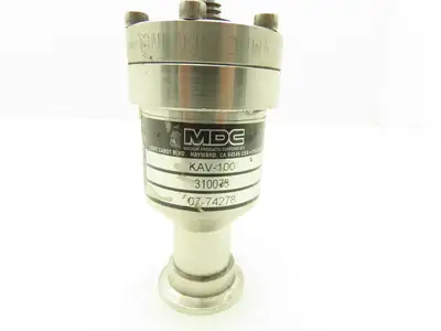 MDC KAV-100 Manual Pneumatic Angle Valve Vacuum Isolation 1" Connection