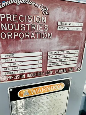 (1996) 60 TON FEDERAl OBI PRESS. STOCK # 0635921