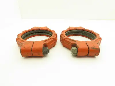 Victaulic 77 QuickVic 6" Rigid Coupling Grooved Pipe Fitting w/Gasket Lot of 2