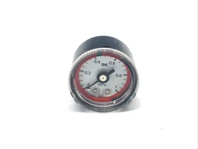 G36-10-01 | SMC  Pneumatic Pressure Gauge w/ Limit Indicator 1/8" Thread LOT OF 13 - Used